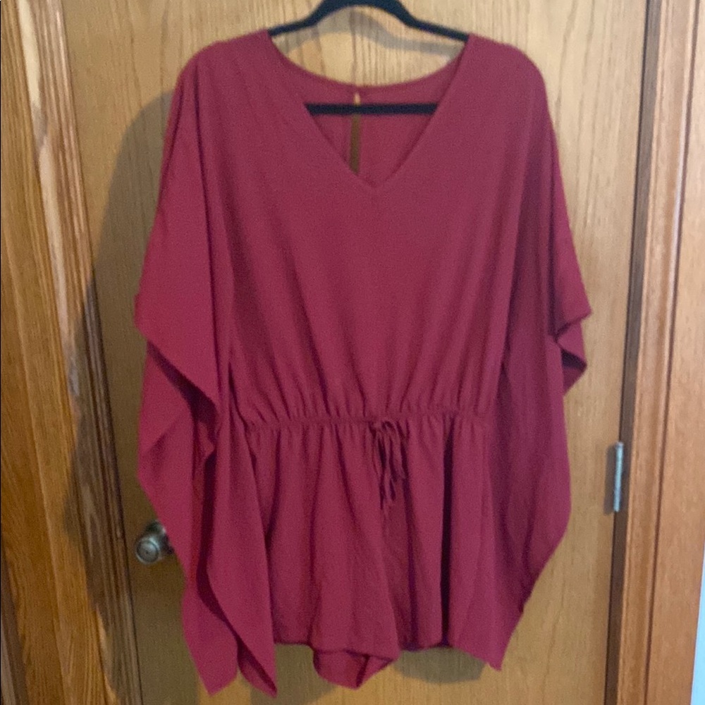 Elegant Red V-Neck Women's romper